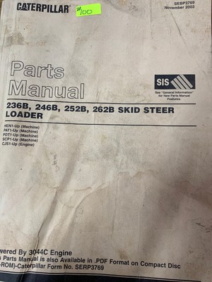 Caterpillar Cat 236b 246b 252b 262b Skid Steer Loader Parts Catalog Manual 100 Ebay