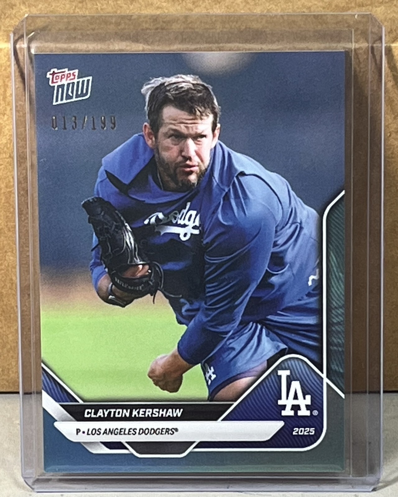 2025 Topps Now Clayton Kershaw Dodgers Aqua Foil 13/199 Rookie Card