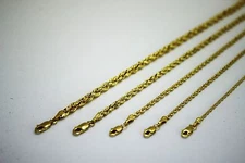 18K SOLID GOLD ROPE CHAIN YELLOW NECKLACE 2MM ~ 6MM 16" ~ 30" FOR MEN WOMEN