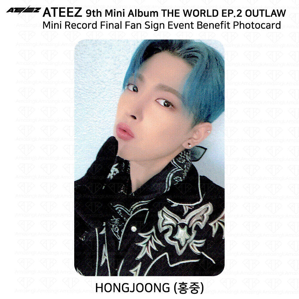 ATEEZ OUTLAW サン 直筆サイン色紙-