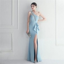 Hot Women Long Formal Evening Party Dress One Shoulder Gown Hoster Model Pageant