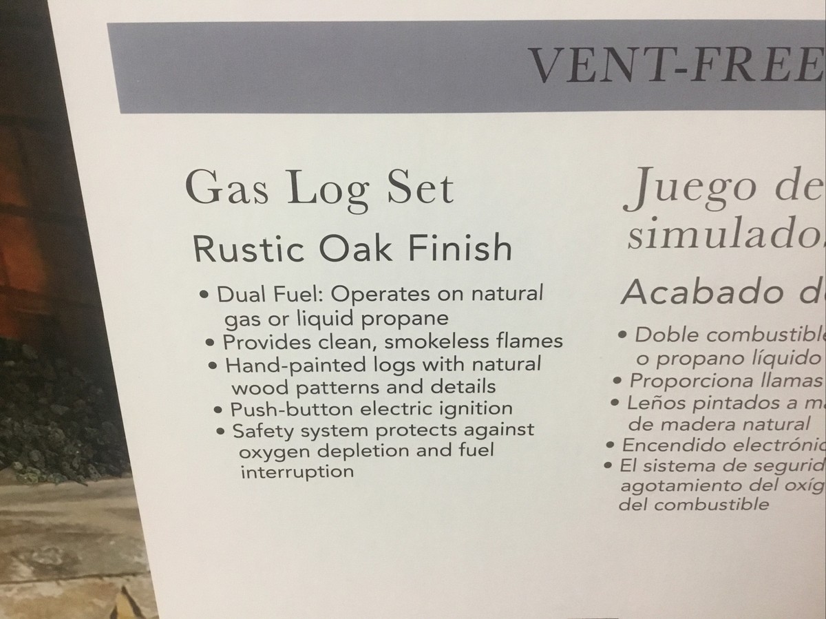 Allen + Roth 4976272 Natural Gas or Propane Log Set Oak Vent Free 30,000  Heater | eBay