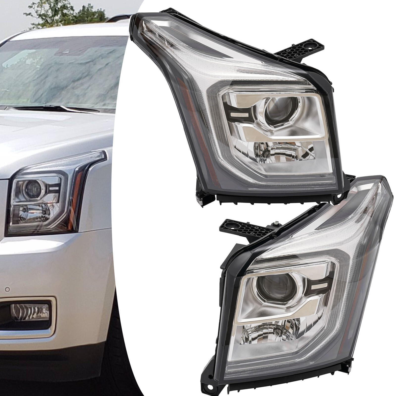 2015-2020 GMC Yukon XL HID Xenon LED Headlight Headlamp Pair Left Right