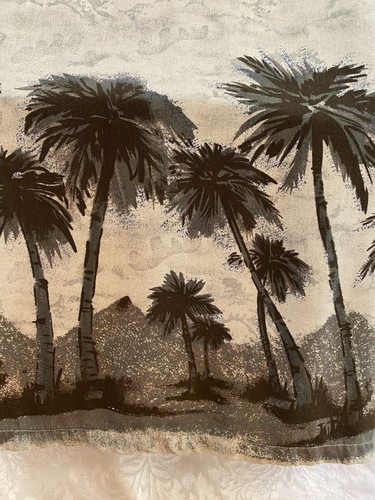 TOMMY BAHAMA Men’s HAWAIIAN Pocket Shirt~LARGE~S/S 100% Silk Tan PALM Print - Picture 10 of 10