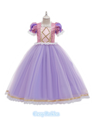 Z-A3-3 Girls Rapunzel Sofia Princess Tutu Dress Kids Fairytale