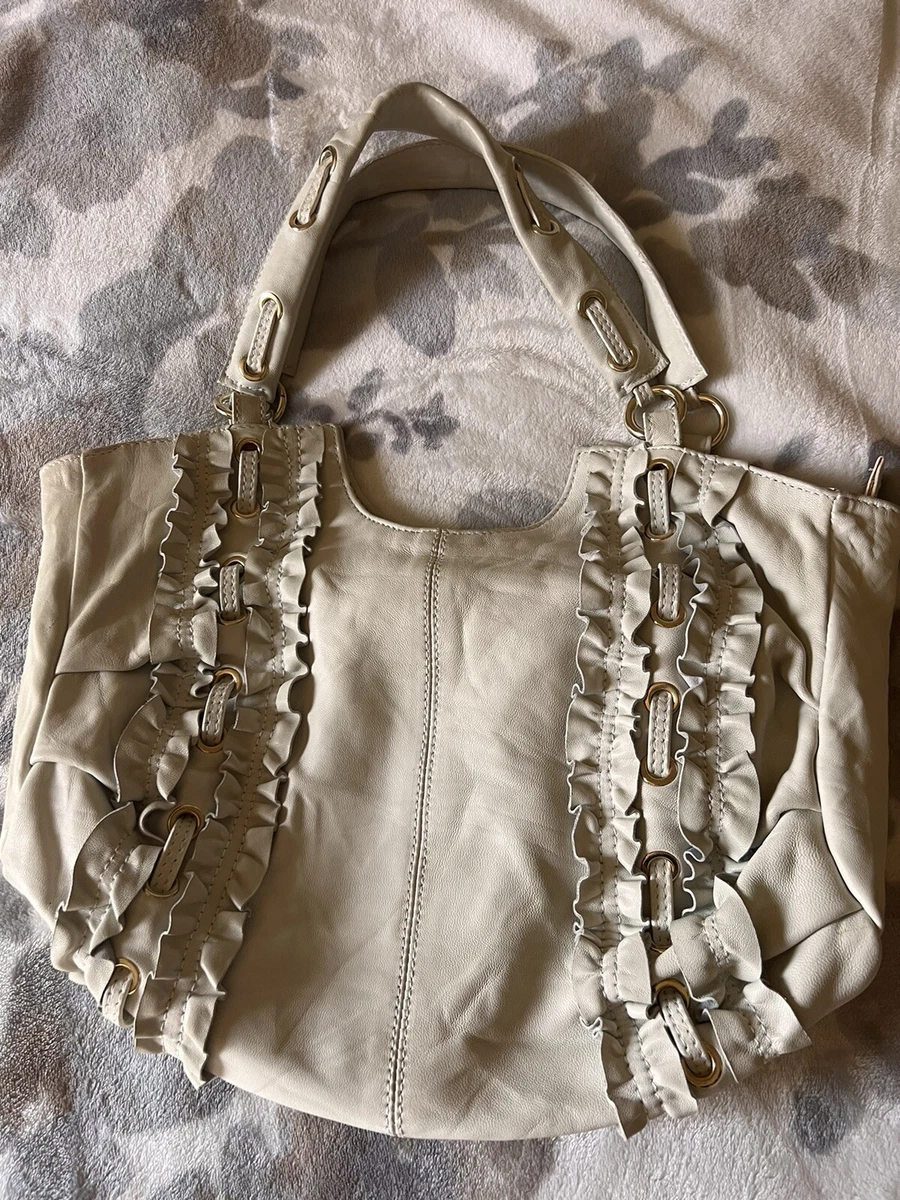 MANIA Women s Purse Beige LeatherHobo Handbag Purse Made In Italy Leather Bag
