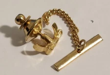 Tie Tack Tie Pin Tie Stay Gold Tone Diminutive Present Gift Bow