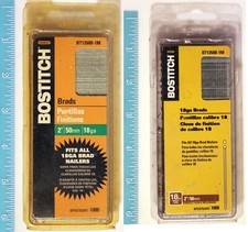 Deux paquets de clous Bostitch calibre 18 Brad 2 pouces revêtus 1000 par boîte BT1350B-1M