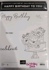 Stampin Up HAPPY BIRTHDAY TO YOU Sale-A-Bration Cling Stamp Set of 5 152308