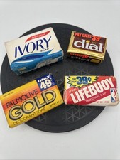 Lot Of 4 Vintage Bars Of Soap Ivory Dial Palmolive Gold And Corla Lifebuoy