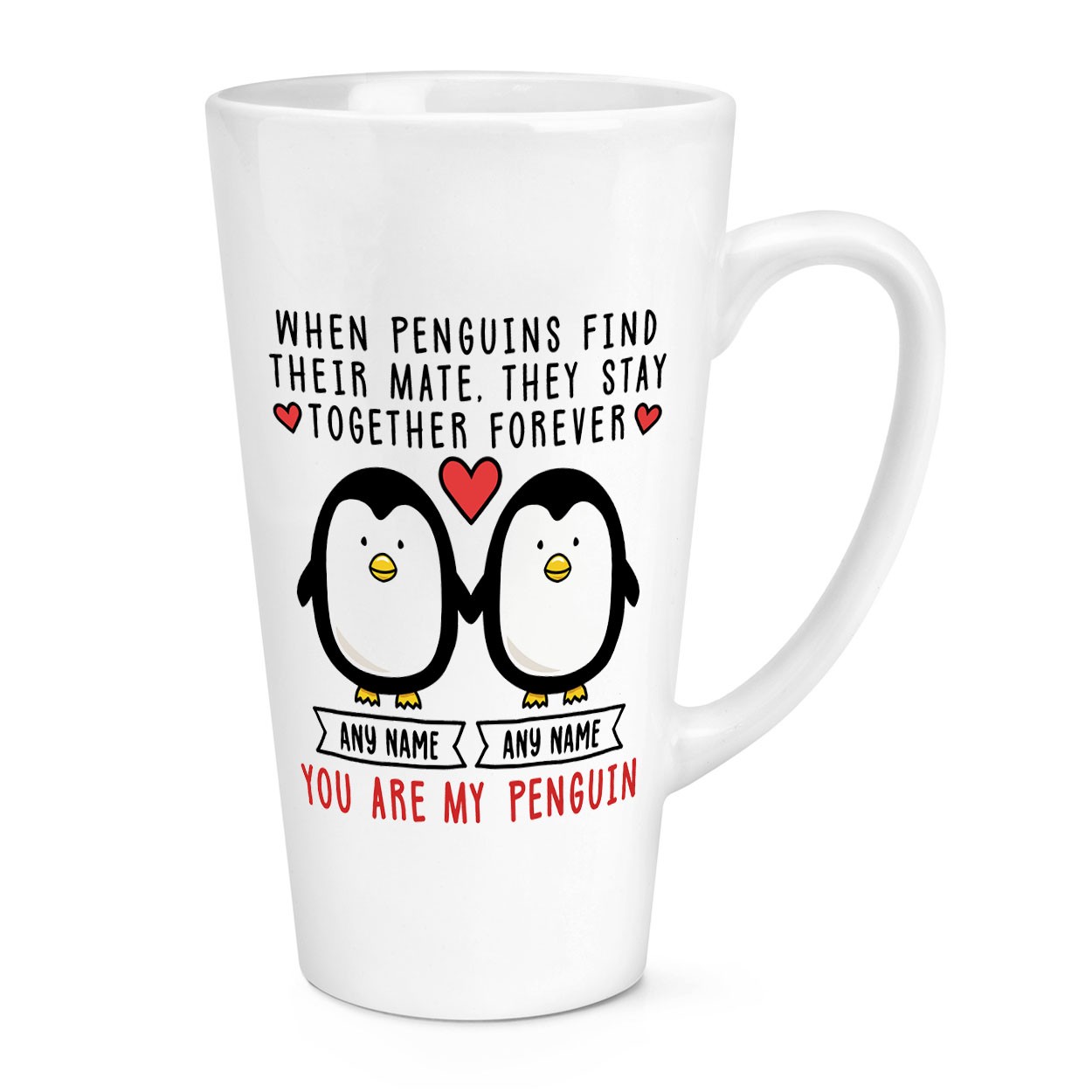 Personalised You Are My Penguin 17oz Large Latte Mug Cup Girlfriend Valentines