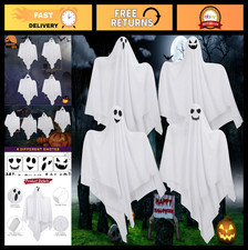 4 Pack 28" Hanging Ghosts - Cute Outdoor Halloween Decorations, Flying Ghost Dec