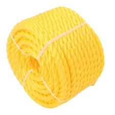 Orange Yellow 1/2in 100ft 3 Stranded Braided Rope for Boats, Dock, Marine Rope
