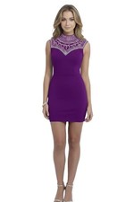 Red Blue Purple Beaded Short Prom Homecoming Cocktail Dress