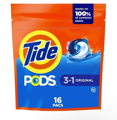 2 Pack - Tide Pods 3 in 1 Original Scent - 16 Count (32 Total)