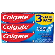 Cavity Protection Toothpaste with Fluoride - 6oz/3pkk: Gluten-Free, Mint Flavor