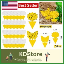 58 Pack Insect Traps - Non-Toxic Sticky Solution for Plants  Home