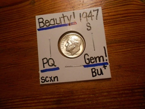 1947S Roosevelt Dime Gem BU+ BEAUTY!!!! PQ!!!! LOOOOOOOOK!!!!!!!