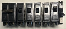 American Switch Co. Circuit Breaker Lot Of 7, 15/20/40 Amp TYPE C/HACR Stab-Lok