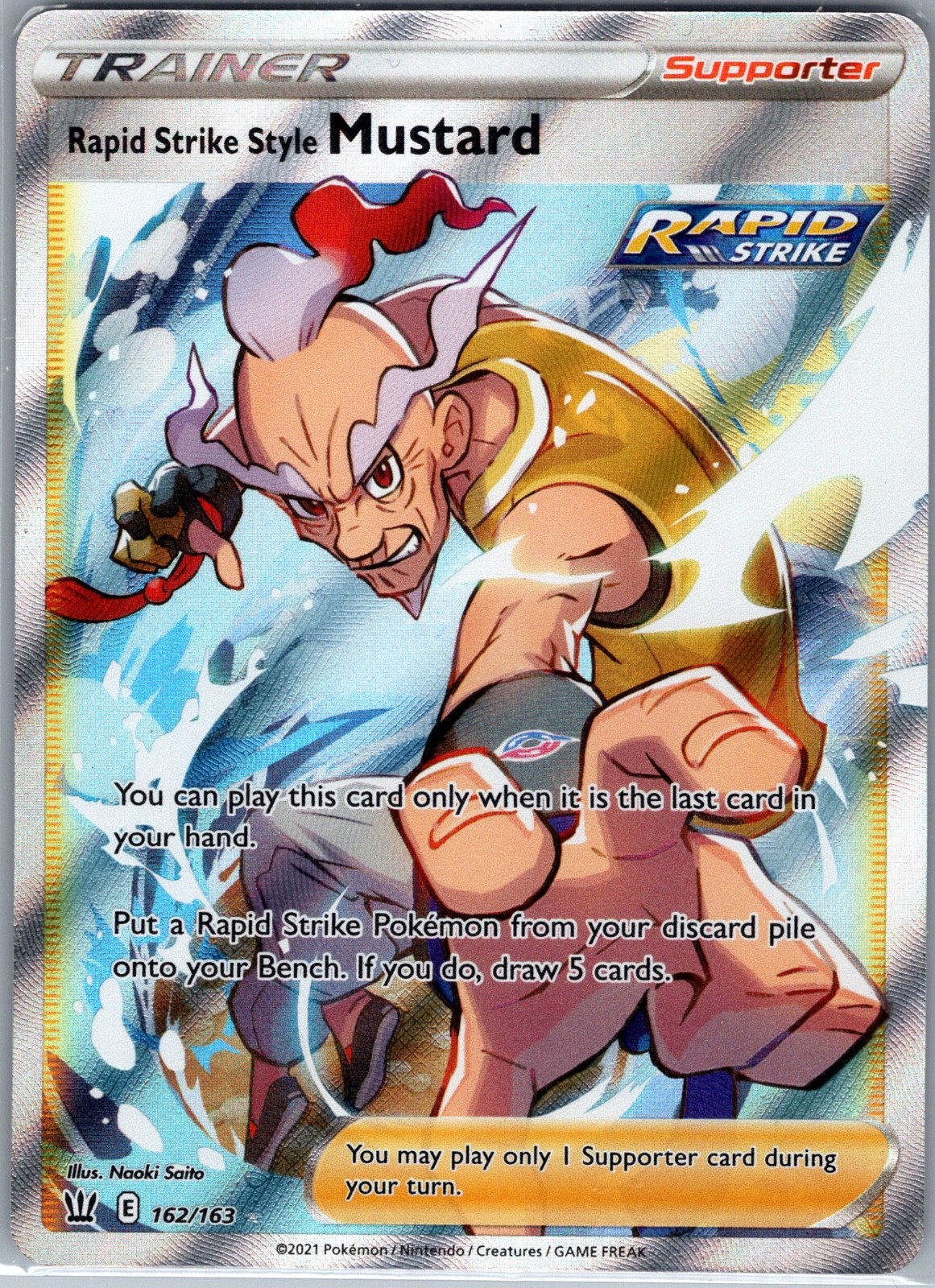 Rapid Strike Style Mustard 162/163 Full Art - Battle Styles - Pokemon Card - NM