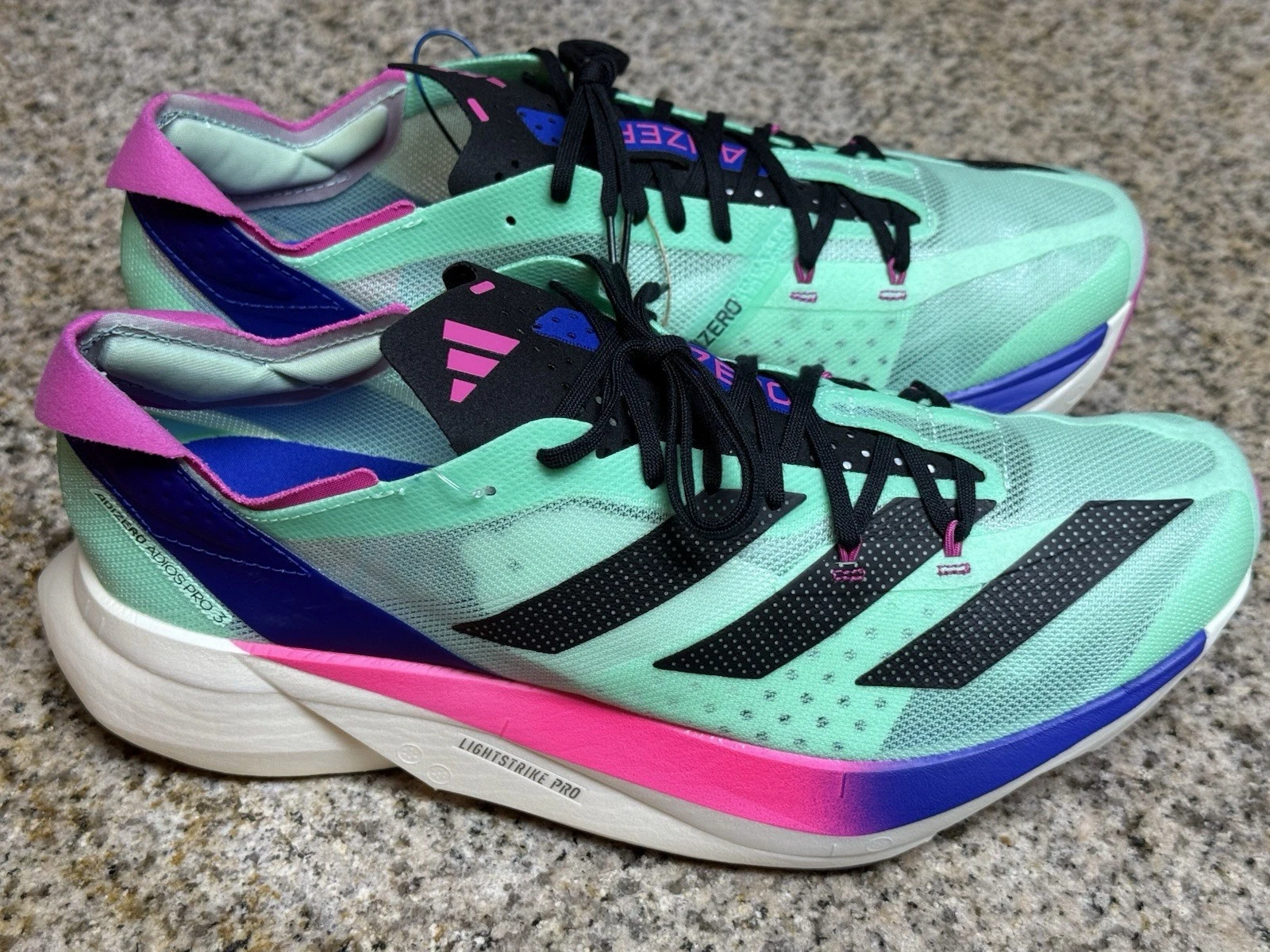 Adidas Adizero Adios Pro 3 - Pulse Mint/ Lucid Blue GW4249 - 9.5 Men/ 10.5 Women