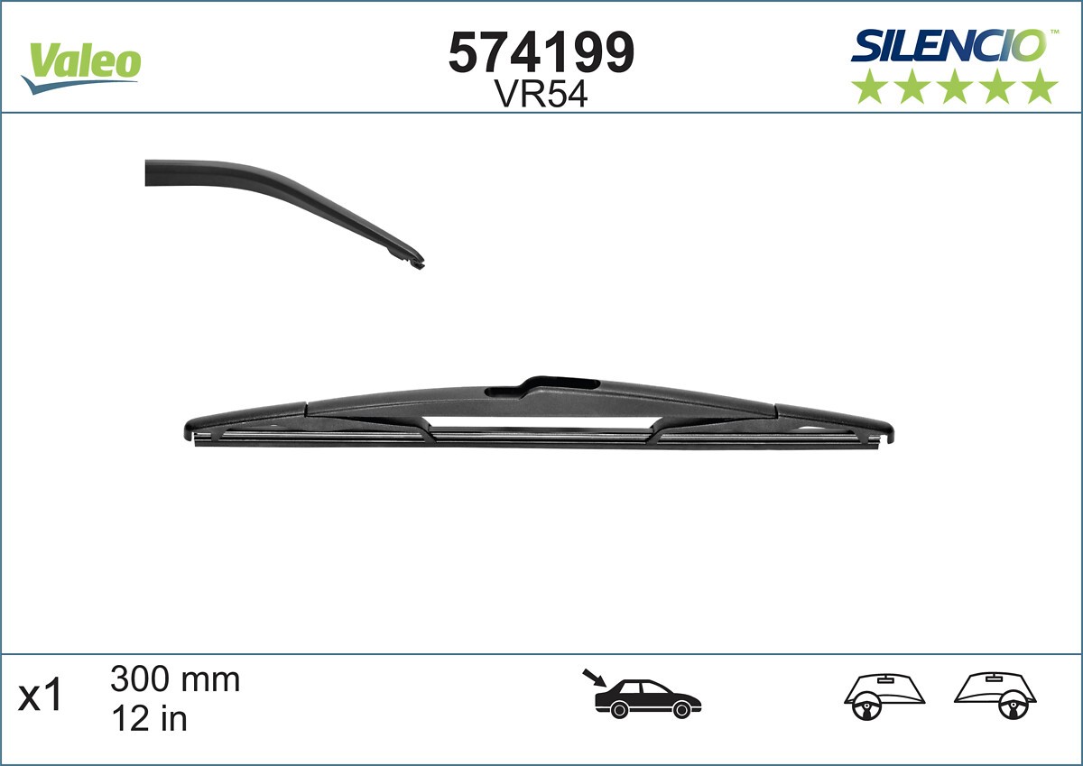 Fits VALEO 574199 SILENCIO WIPER REAR VR54 X1