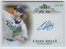 2013 Topps Tribute Autographs Casey Kelly #TA-CKE Orange Refractor /25 PADRES