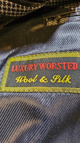 Luciano Natazzi Luxus Kammgarn Wolle/Seide Hahnentritt 3-Knopf Doppelschlitz Blazer - Bild 6 von 22