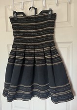 Pleasure Doing Business Strapless Bandage Mini Dress Black Gold Women’s S
