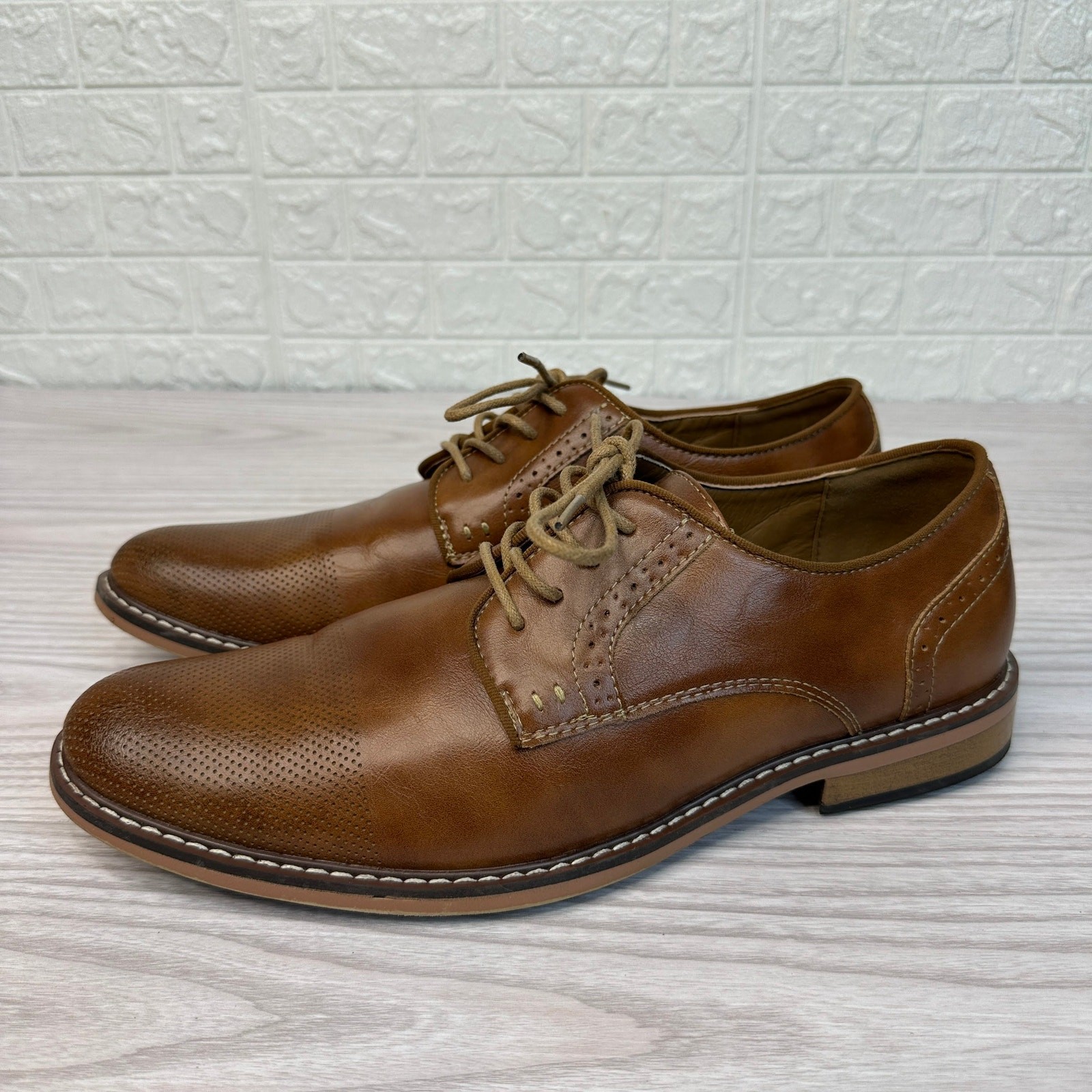 SAOLA Steve Madden M Bobby Oxford scarpe eleganti uomo 11 pelle marrone stringate punta tonda