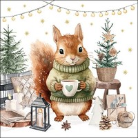 Ambiente 20 Lunch Servietten EichhöRnchen Wooly Weihnachtsdeko Landhaus 33X33