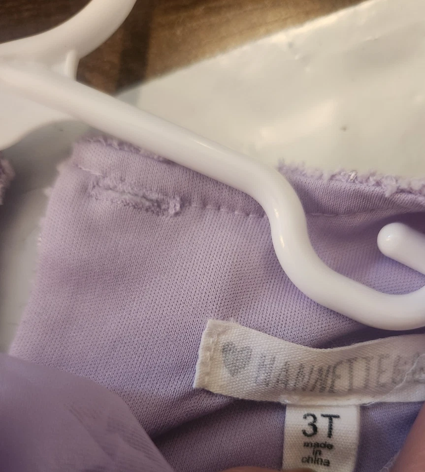 Vestido de desfile lavanda vestido de fiesta con lazo pinza para el pelo - talla 3T flor tul falda Foto 4 de 4