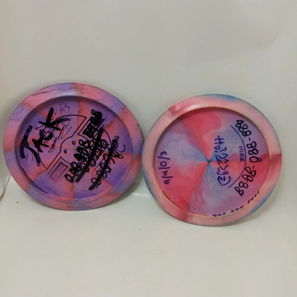 Used 2x Discraft Swirly ESP Raptor, 2019 Ulibarri TS Back Print Inked Pack Set - Image 3 of 4