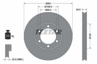 2X Textar Bremsscheibe 92234700 FüR KIA