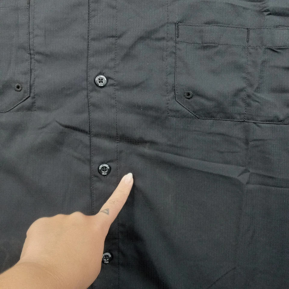 Columbia PFG Shirt Mens 3X Black Tamiami Long Sleeve Button Up Fishing Vented - Image 3 of 4