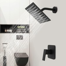 Shower Faucet Set Black Bathroom Rain Shower System Shower Trim Kit with Valve