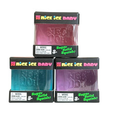 Needoh LOT OF 3 Nice Ice Baby Nice Cube Mini Purple Pink Blue Authentic NEW