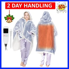 Electric Heated Blankets Hoodie for Women with Removable FootPocket,Wearable ...