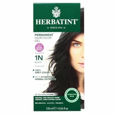 Herbatint Permanent Herbal Hair Color Gel 1N Black 4.56 Ounce