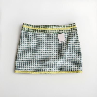 Walter Baker MANDY Mini Skirt Sz 12 Blue Tweed Preppy Y2k Gossip Girl NWT $198