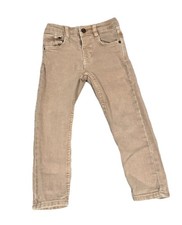 Zara Toddler Boys Skinny Jeans Size 3-4 Years Tan Adjustable Waist Denim Pants