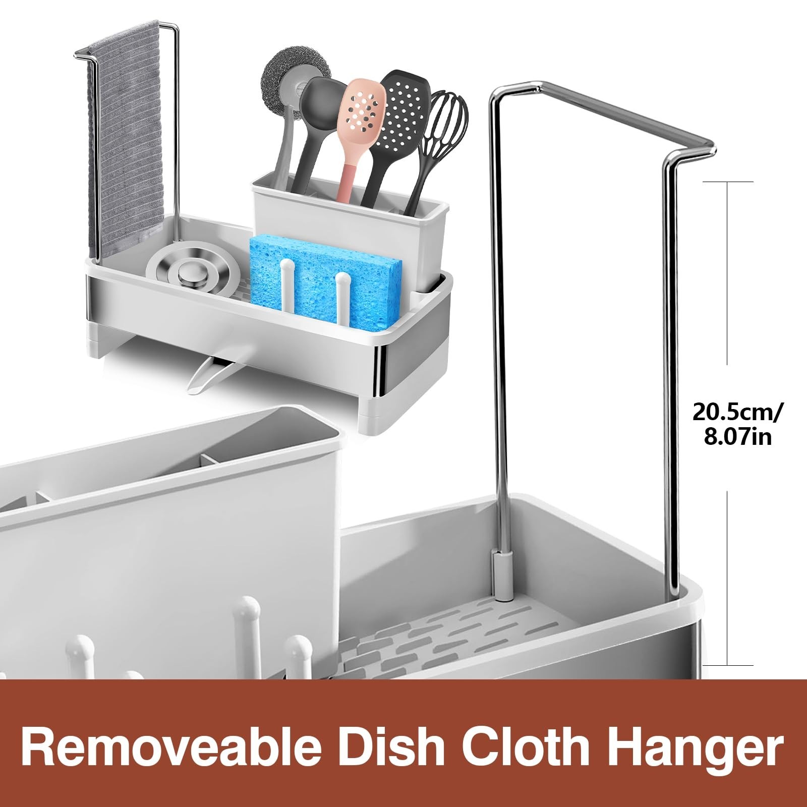 Kitchen Sink Caddy, Sponge Holder for Kitchen Sink,Dish Sponge Holder,Stainle...