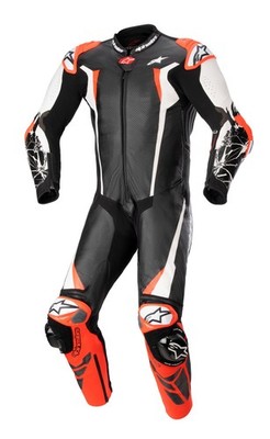 Alpinestars Absolute V2 Mens Leather Motorcycle 1-pc Suit Black/White/Red