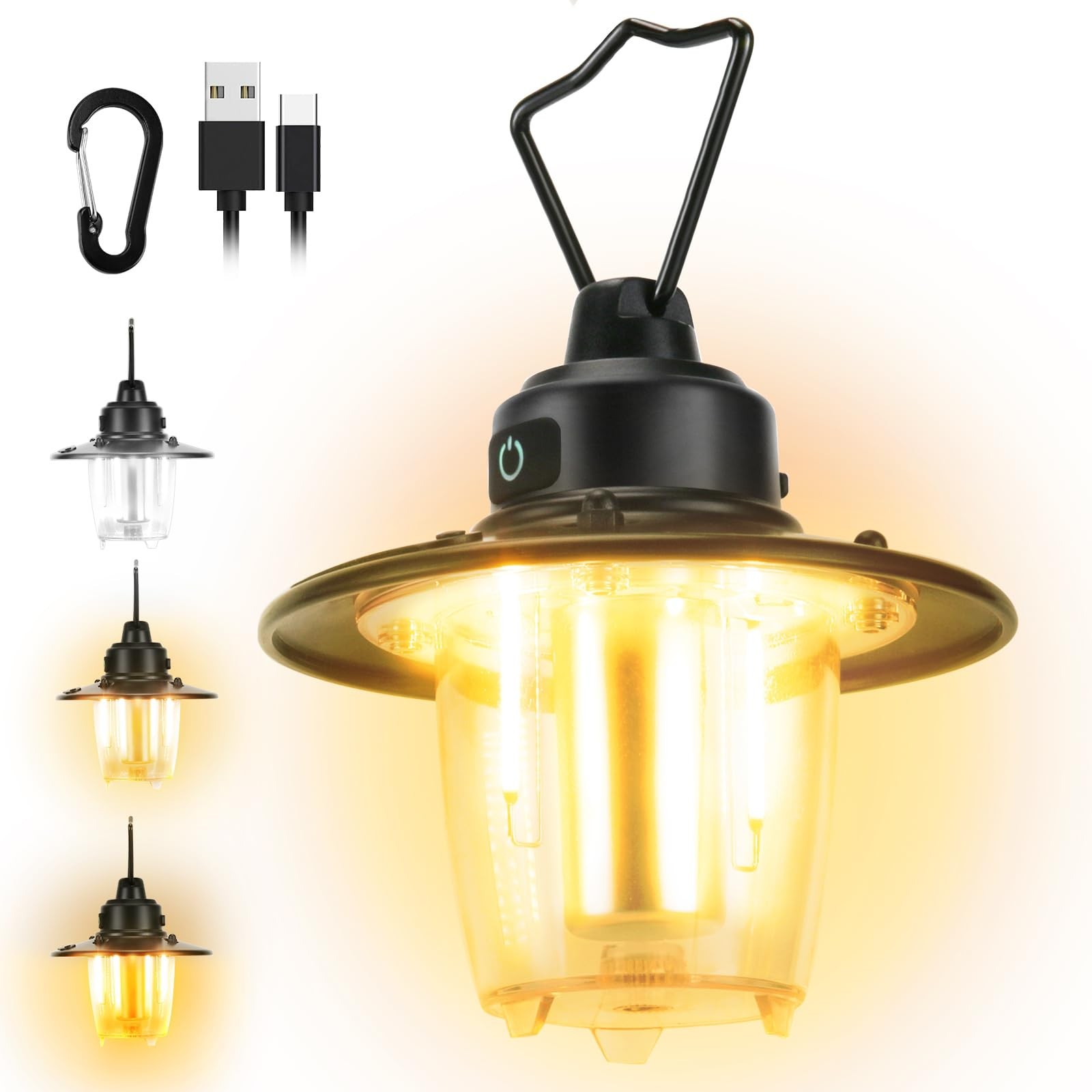 Lanterne de camping rechargeable 1000 lumens en aluminium pour tente
