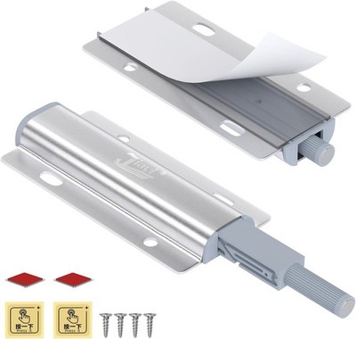Push Open Door Latch, Jiayi 2 Pack Magnetic Cabinet Push Open Latch, Touch Latch