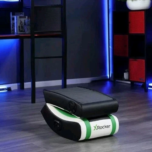 Silla balancín de piso con cable X Rocker Horizon RGB Lighting 2.0 verde/negro Foto 3 de 4