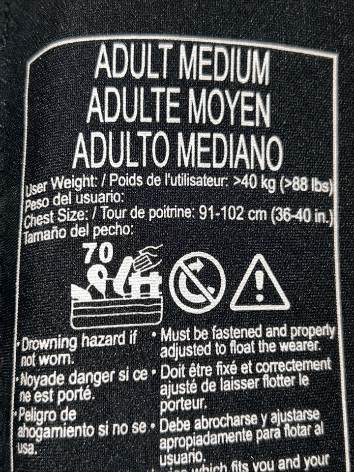 Hyperlite Wake Co Adulto Mediano Negro Deportes Acuáticos Chaqueta Natación Barco Chaleco Foto 4 de 4
