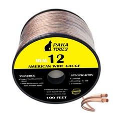 12 AWG 100 FEET 12/2 Gauge Car Home Audio Speaker Wire Transparent Cable