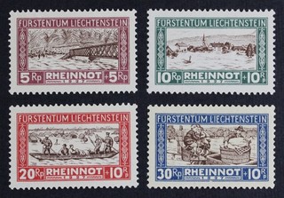 CKStamps: Liechtenstein Stamps Collection Scott#B7 B10 Mint NH OG #B10 Gum Dist