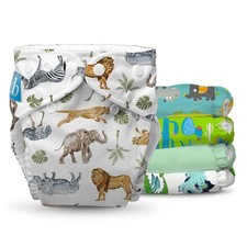 Charlie Banana 5 Pack Reusable Cloth Diaper, One Size - Mighty Beasties